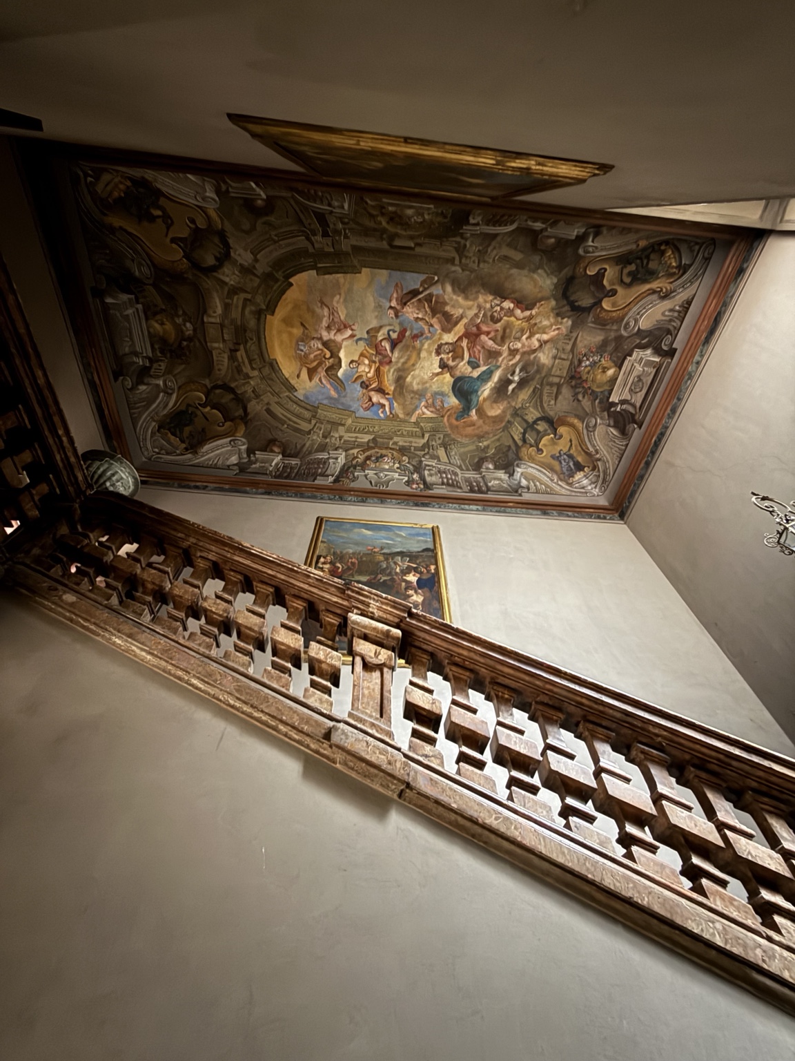 The balustrade and frescoes
