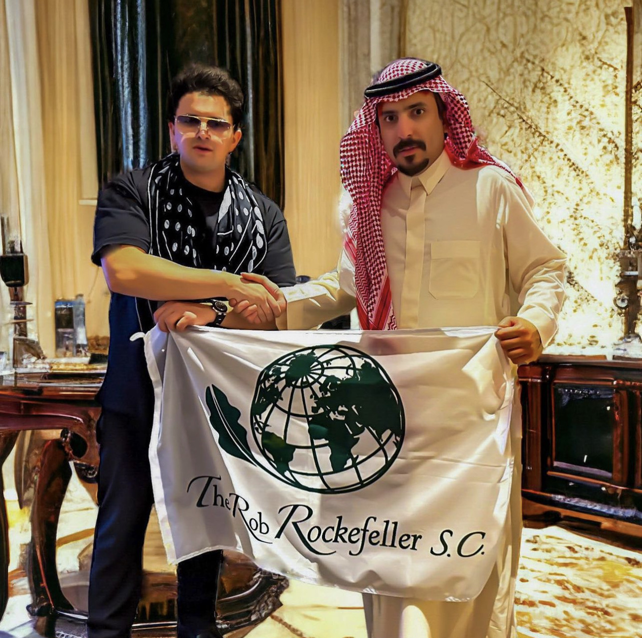 Partnership meeting with the RRSC flag