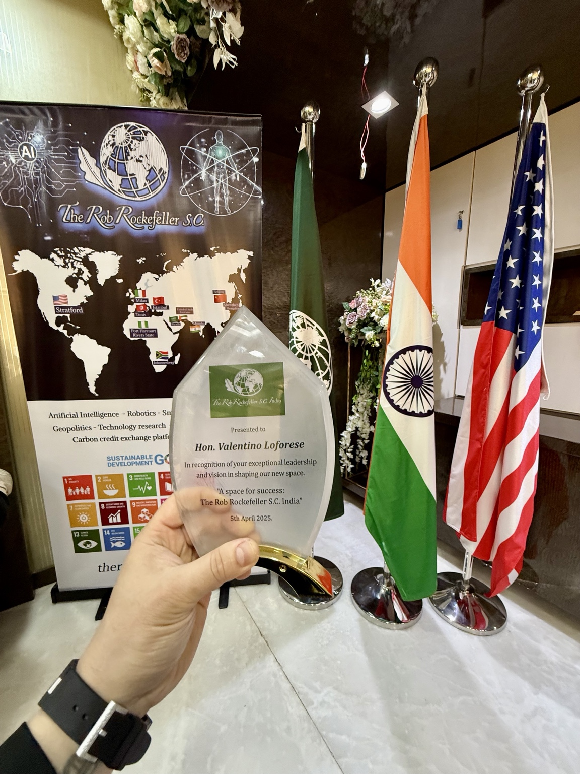 Commemorative plaque displayed at the India Branch