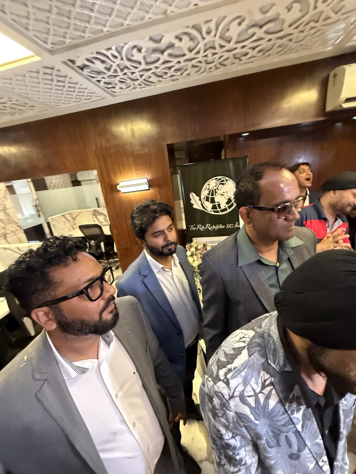 Guests gathered inside the India Branch office
