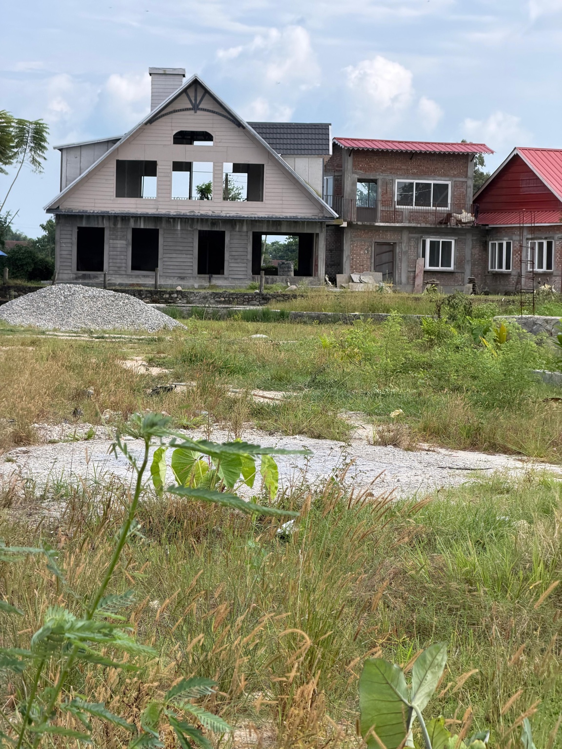 Gabled building under development — Ratuwamai, Koshi Province, Nepal