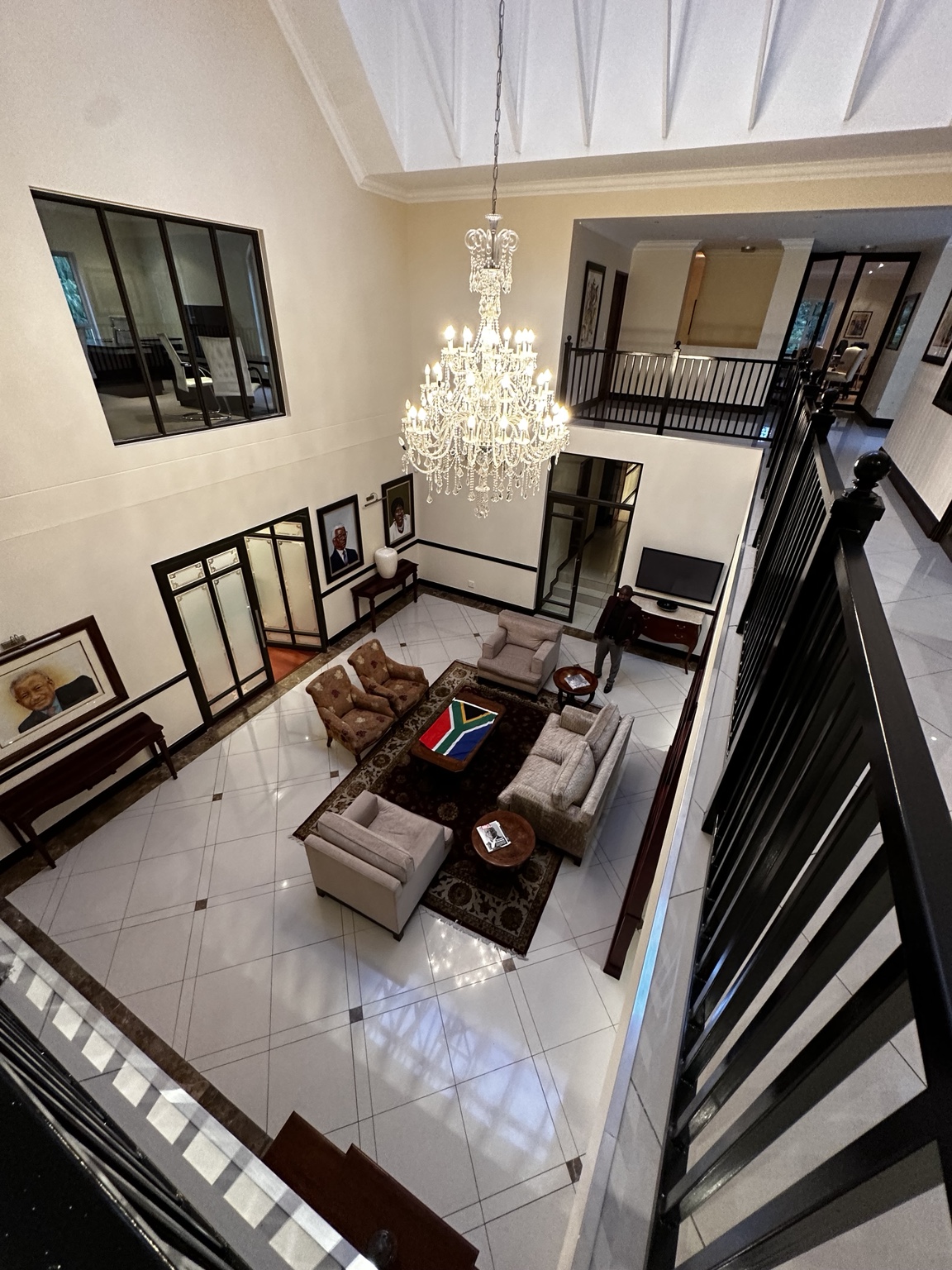 View from the balcony into the Africa Center atrium