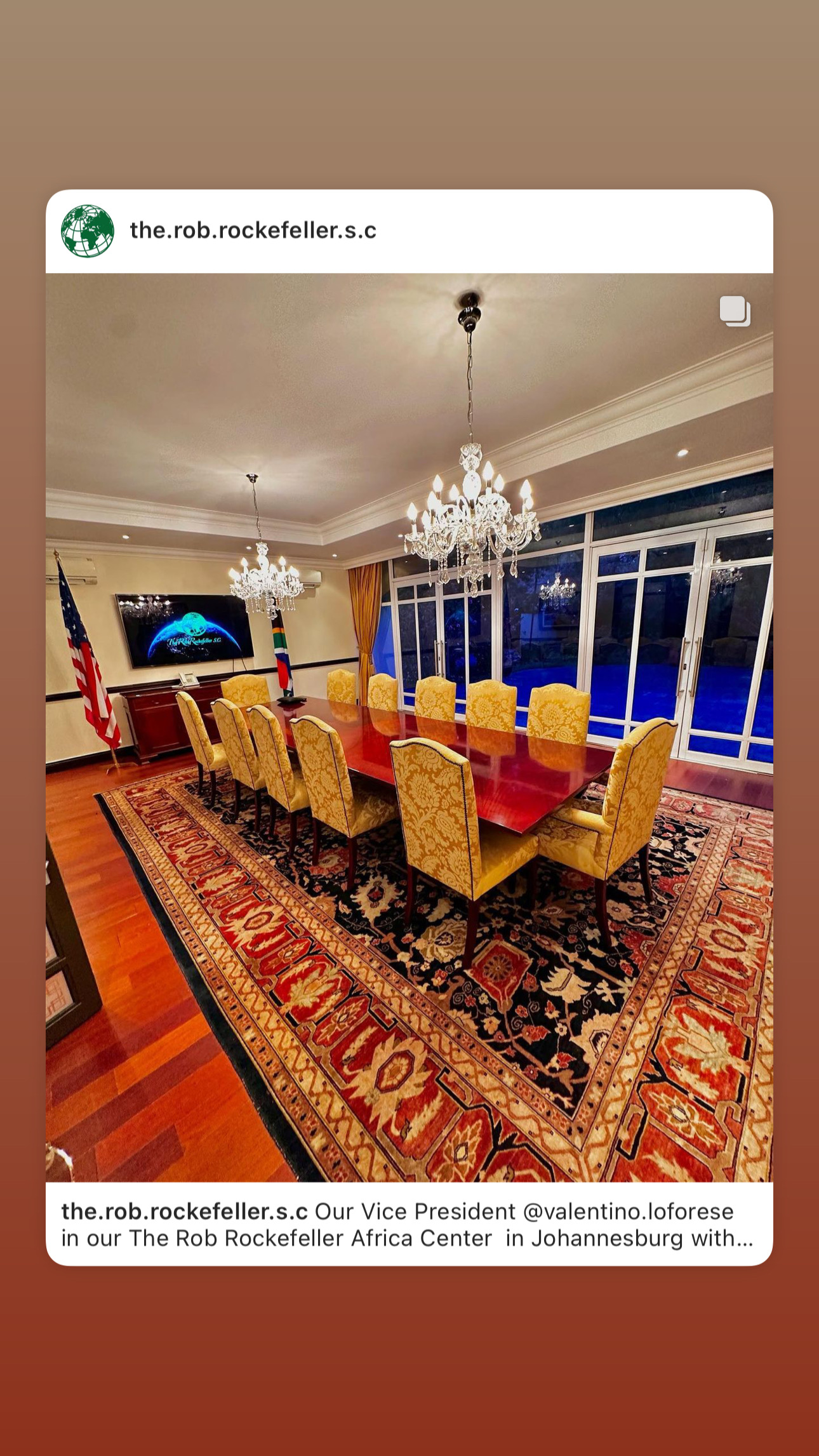 Supplied archive image of the Africa Center boardroom