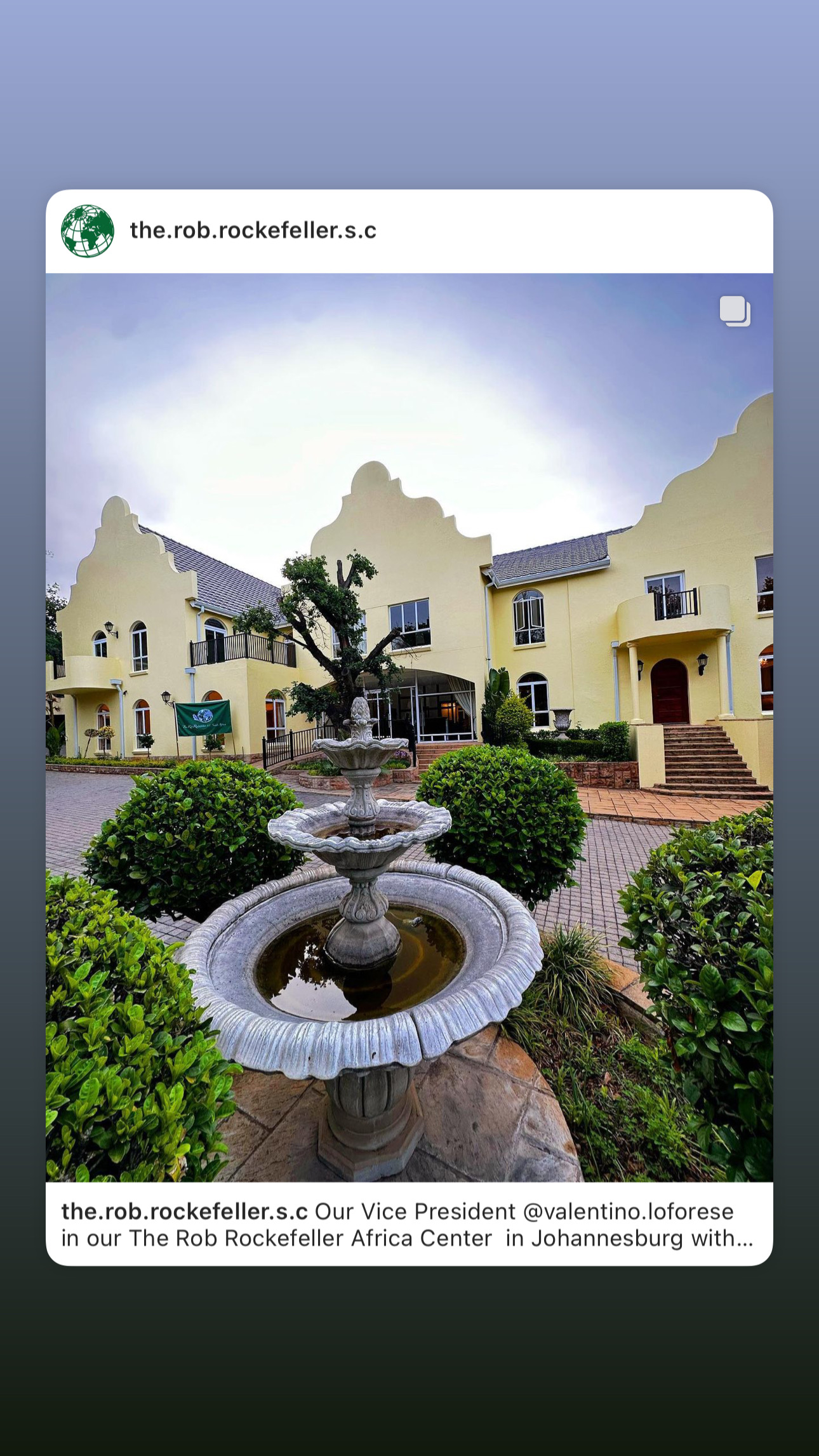 Supplied archive image of the Africa Center courtyard and fountain