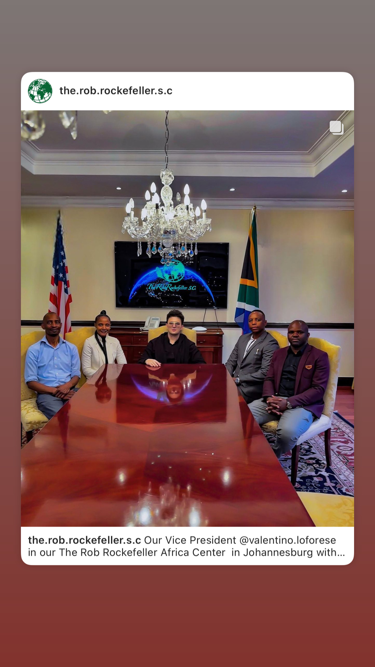Supplied historical archive image of a group meeting at the Africa Center
