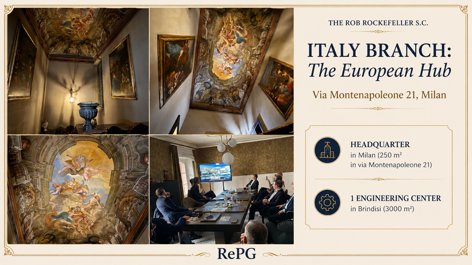Original photographs of the Milan headquarters at Via Montenapoleone 21